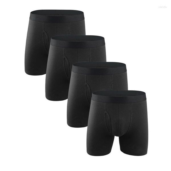 MUITOPANTES MENINOS PURO CULTON MEN SHORTS 4PCS/LOTE Moda de cor sólida Abertura da cintura Média prolonga Male Boyshorts calcinha