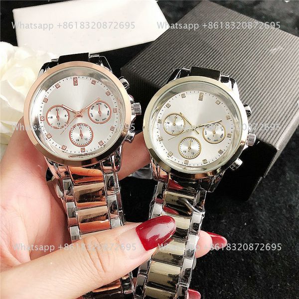 Brand Watches Frauen Männer Unisex Style Metal Steel Band Quarz mit Luxus -Logo -Handgelenk Uhr BOS 26