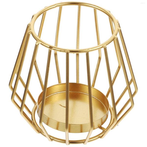 Castiçais de ferro forjado castiçal decoração casa titular oco jantar decorativo geométrico tealight base simples