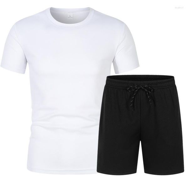 Tute maschili da uomo a maniche corte t-shirt abito sport di asciugatura rapida più pantaloncini di fitness con competizione di allenamento sportivo