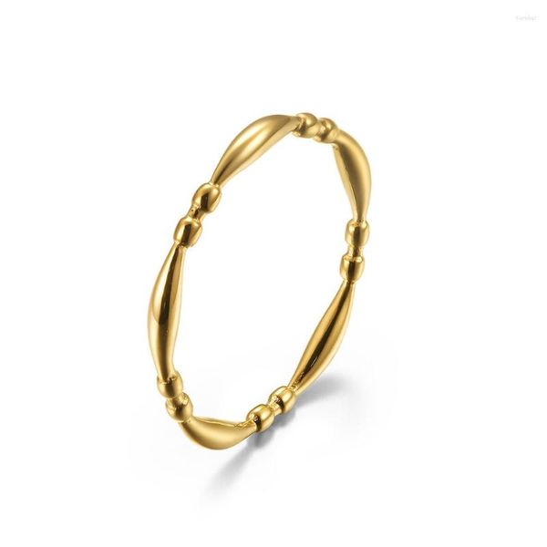 Anelli di nozze Simple 2 mm Anello di dito in bambù per donne Accessori gotici 2023 Fashion Gold Colore in acciaio inossidabile Gioielli all'ingrosso