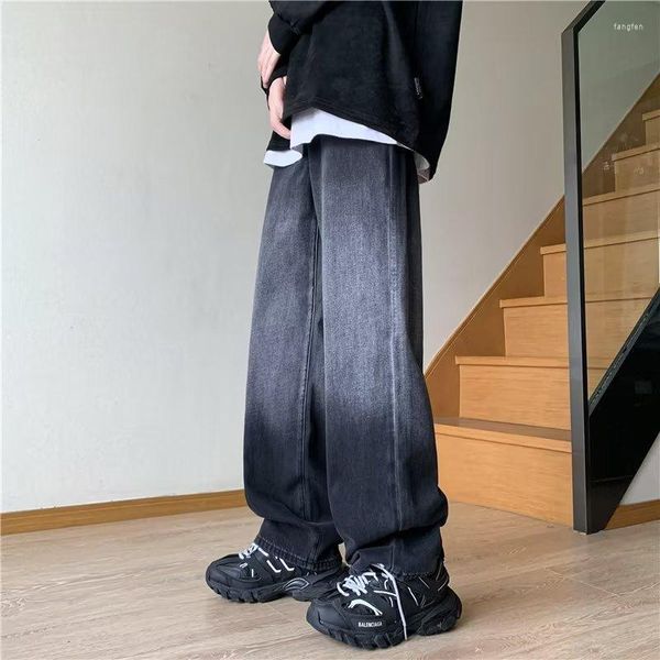 Jeans maschi dritti uomini neri pantaloni in jeans sciolti jean neutral streetwear casual autunno wide women pantaloni hip hop hop bagy