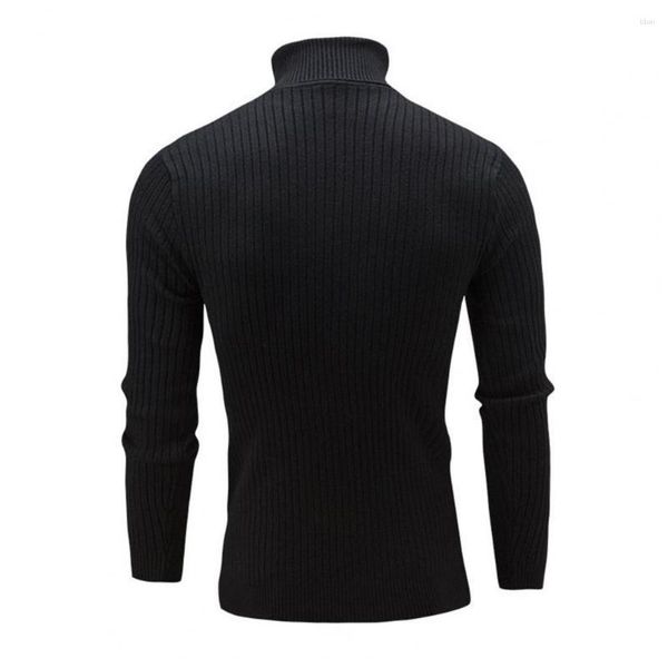 Camiseta masculina T-shirt Slim Fit Fabric Fabric para meses de inverno Turtleneck Casual Camada de camada elegante outono quente