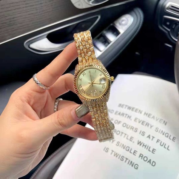 Fashion Womens Designer Watch Automatic Quartz Movimento in acciaio inossidabile Diamond Watch Band Women Gold Silver Color Orgelli da polso