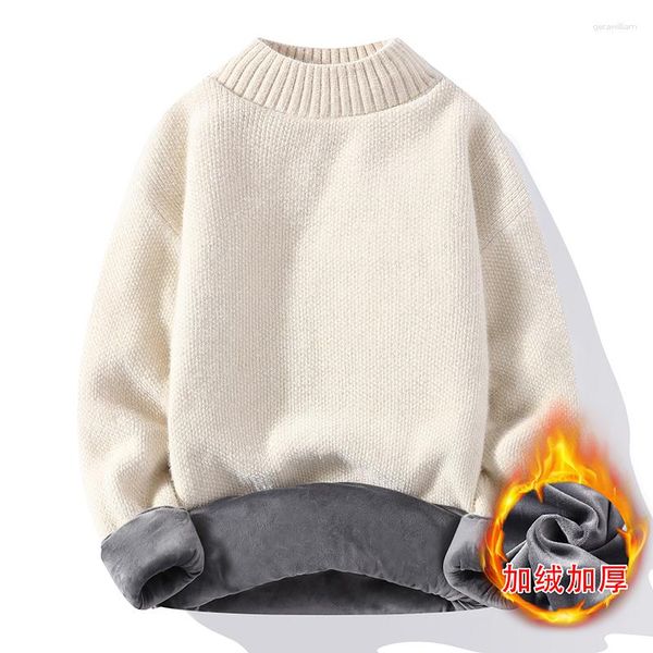 Herrenpullover Fleece White Pullover Strick Mann Pullovers O-Neck Verkauf warme Kleidung Herren Kleidung rund Kragen coole Sache Winter