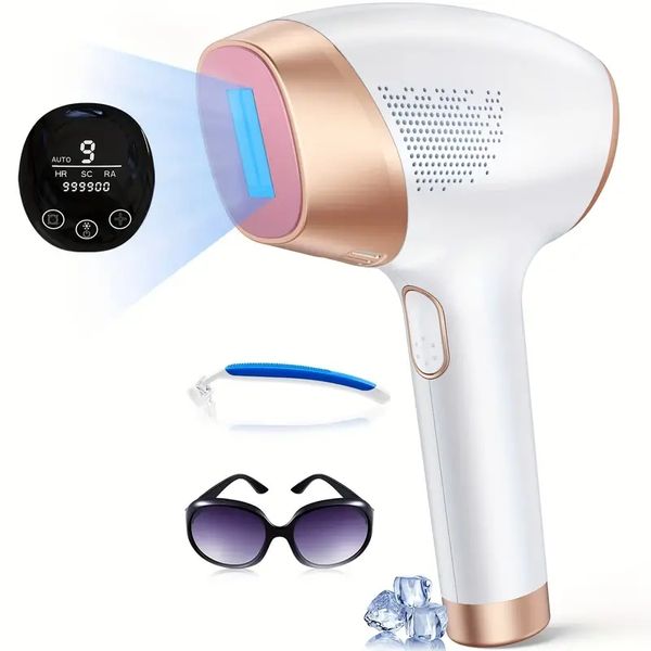 Dispositivo di depilazione IPL IPL per donne - 999900 Flash - Rimuovere i capelli su gambe, ascelle, schiena, braccia, viso, linea bikini - trattamento a casa