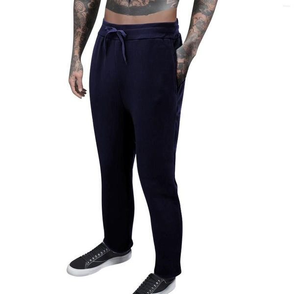 Calças masculinas Sweat Leisure Sports Tubo reto algodão H Slim encaixe a tendência da moda casual e sanitária