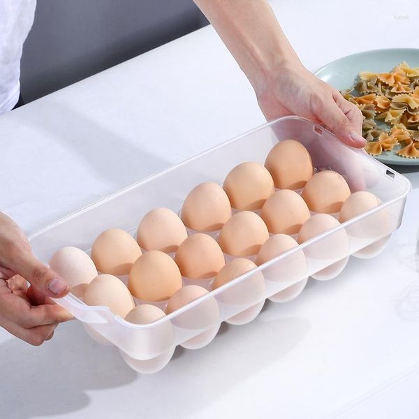 Aufbewahrung Flaschen Haushalt Küche Kühlschrank Eier Plastikrahmen Eierschachtel mit transparentem Deckel.