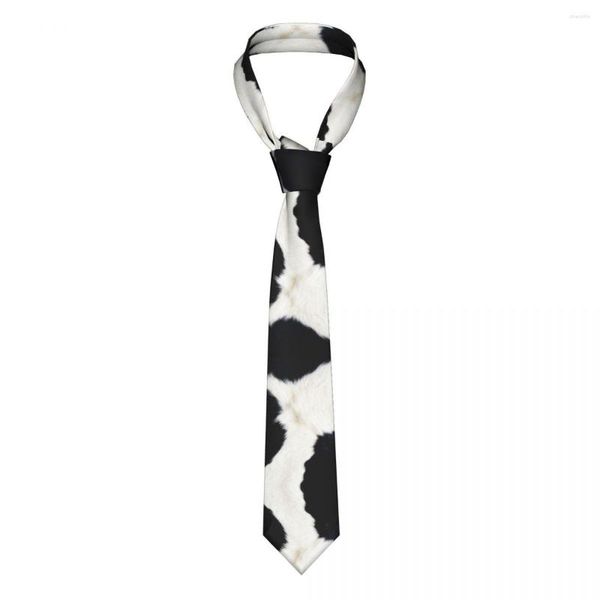 Pavoncischi cuoio cuoio cuoio cuoio cravatte unisex poliestere da 8 cm mucca per pelliccia per uomo accessori per camicia larga da uomo cravat