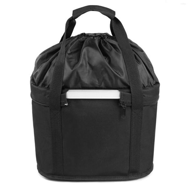 Bolsas de armazenamento Bicicleta cesta frontal Removível a água impermeável Guidão Pet Carrier Frame Bag Organizer Vacuum