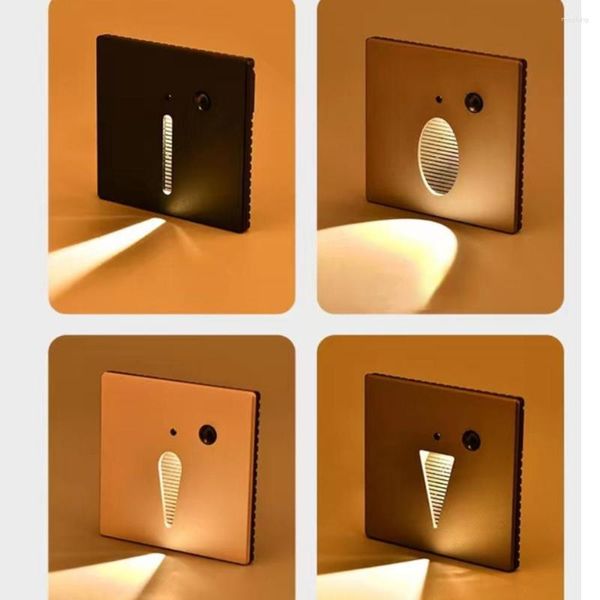 Lampada murale intelligente pir motion sente scale di illuminazione notturna a LED 3W per casa el corridoio