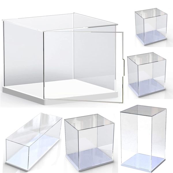 Articoli di novità Case di visualizzazione acrilica chiara con porta Acrylic Stand Dust Aound Protection Box per le figure Auto giocattoli da collezione 230818 230818