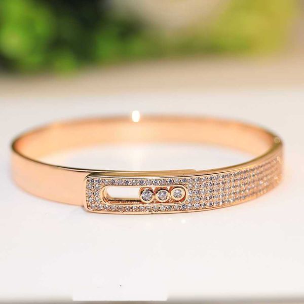 Bracciale singolo di design Braccialetti di gioielli di marca di moda più venduti per le donne Lusso oro rosa argento perline scorrevoli Design lucido 1.1 con logo originale