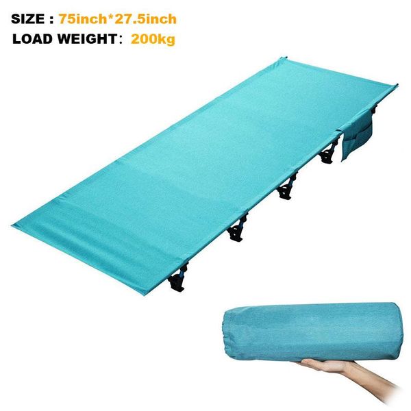 Esteira dobrável cama de acampamento berços dormir portátil leve berço dobrável ultraleve ao ar livre com moldura de alumínio