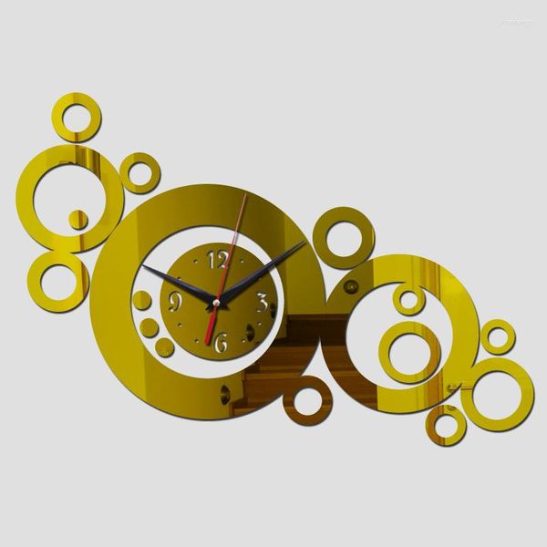 Relógios de parede Promoção Espelho 3D Relógio de acrílico DIY Relógio moderno Relógio Real Decoração de casa Novelty Safe