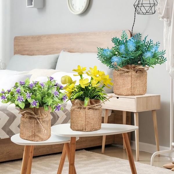 Dekoratif çiçekler küçük simüle ağaç pot bitkileri ofis mini yapay çiçek bonsai ev bahçe dekor oturma odası masa saksı