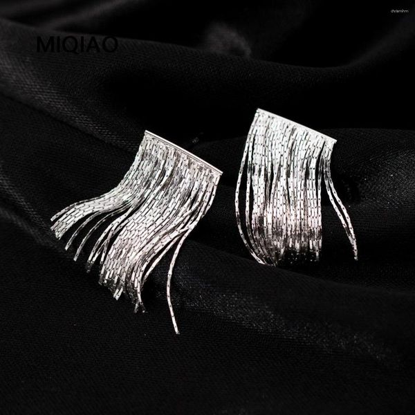 Dangle Ohrringe Miqiao 925 Sterling Silberschmuck Real zertifiziert Tassels Trendy Damen 2023 Gold Farbe Luxus Damen Fein