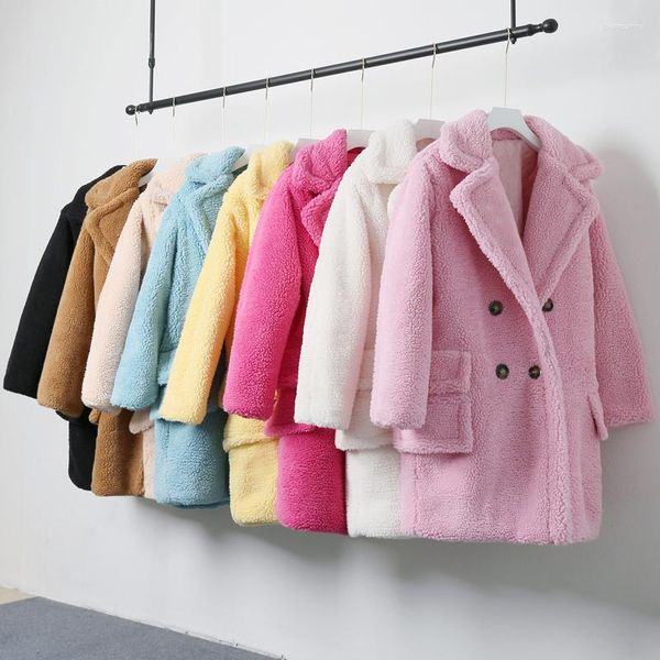 Kadın Kürkleri Kış Kış 2023 Şık uzun sahte kadın kalın sıcak kuzular yün ceket markası moda şık oyuncak ayı ceketleri ceket