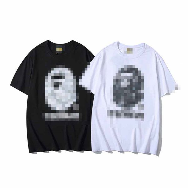 Camisa do macaco do banho Summer Summer New Glow Letter Printing T-shirt para o cartoon casual redondo pescoço de manga curta Bathing APE