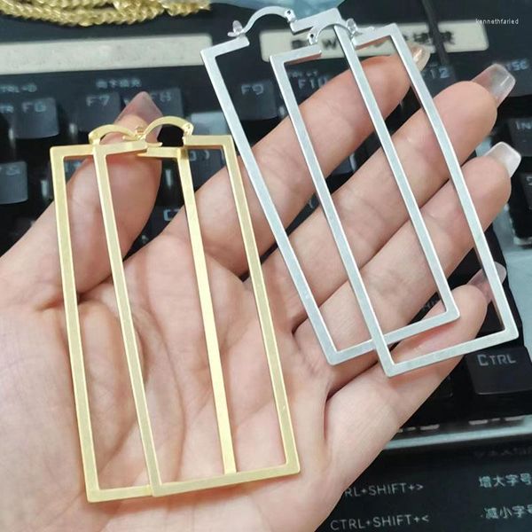 Dangle Ohrringe 2023 Hip Hop für Frauen Square Simple Line Edelstahl Luxus Mode Schmuck Geschenke kostenlose Lieferung Großhandel