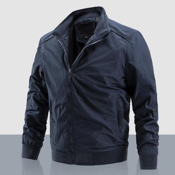 Jackets masculinos à prova de vento fino fino de costura de costura fina para roupas para uso diário