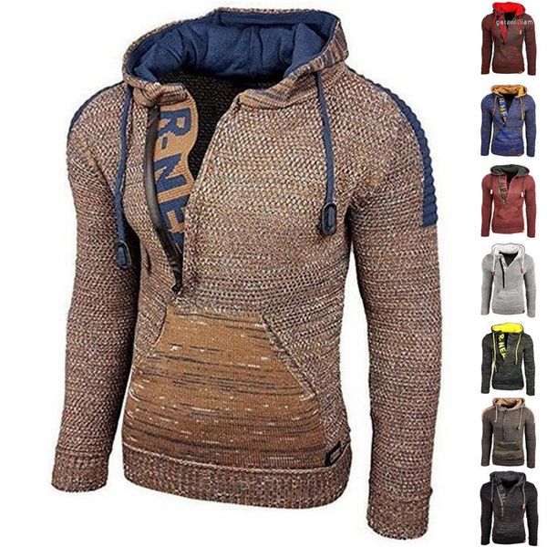Erkek Sweaters 2023 Sonbahar ve Kış Klasik Moda Kapşonlu Külot Kazak Sıradan Gevşek Konforlu Kalın Sıcak Büyük Boyut