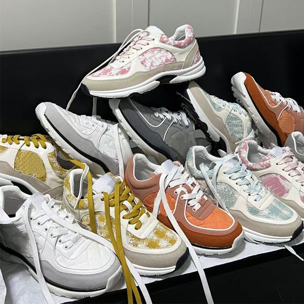 Sıradan Ayakkabı Sneaker Trainers Süet Kadınlar En Kalite Tasarımcıları Lüks Günlük Renk Eşleşen Muffin Kalın Solmuş Düşük Platform Boyutu 35-40 Gym Run Baskeball Classic