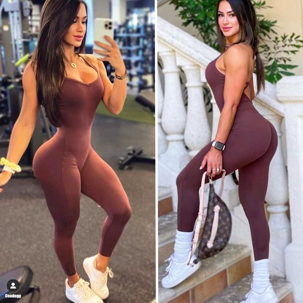 Yoga Outfits Pad Sportanzug Frauen geformte Yoga Set Tracksuit Ensemble Sportswear Jumpsuit Workout Fitnessstudio Running Clothes Fitness 230820