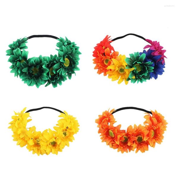 Banda havaiana banda de banda BANDANAS 4pcs Floral Floral MELULULAR FLOR FLOR Praia Acessório de férias Garland Performance