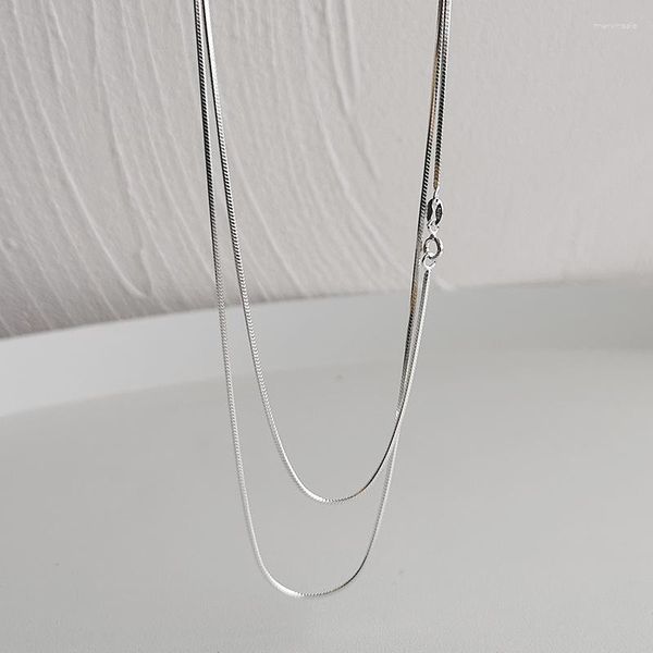 Correntes Pure 925 Sterling Silver 1,5 mm 120cm Colar de corrente Sanke Designer de joias femininas T Mostra de pista Rare