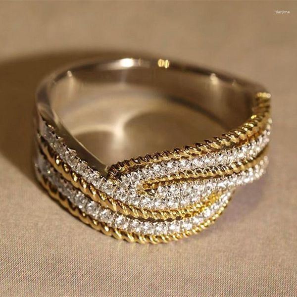 Обручальные кольца Huitan Стильное шикарное обручальное кольцо модная леди сияет пальцами