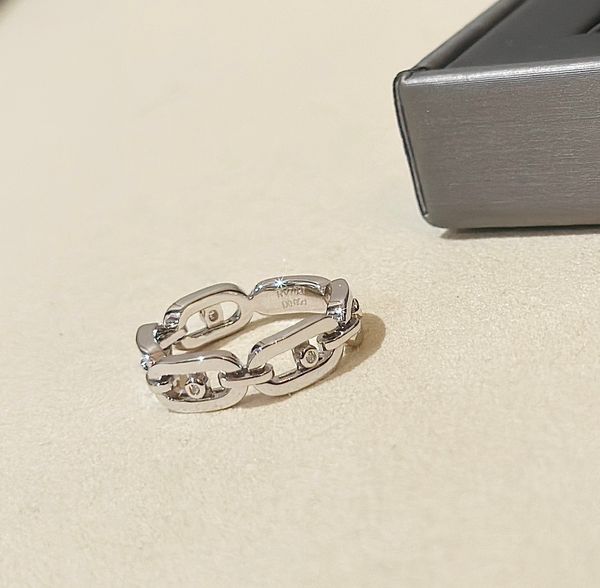 Bandringe, Luxus-Bandringe, Move Link, Markendesigner, Top-Qualität, S925-Sterlingsilber, hohler, quadratischer Zirkon, Charm-Ehering für Bräute, Verlobungsfeier, Geschenk