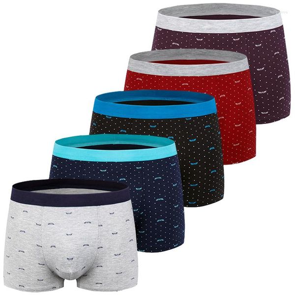 Underpants 5pcs/lot senza saldatura maschile maschile uomini bianche da uomo in cotone boxer slip boxer traspiranti e per 8xl