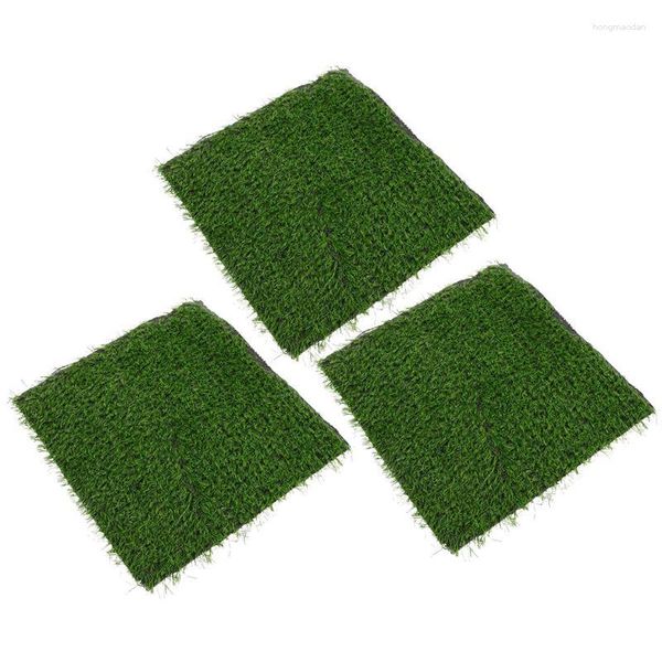 Dekorative Blumen 3pcs Hühnernistkastenpolster Legen Grasmatte für die Zucht waschbarer künstlichen Teppiche falsche Matten