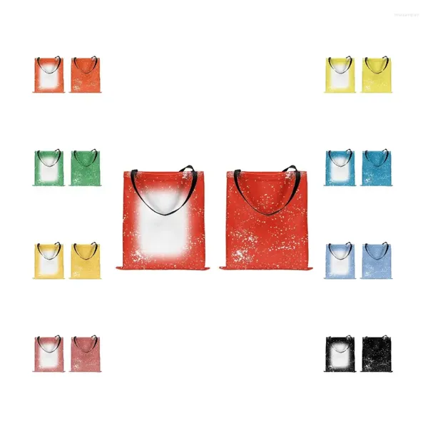 Aufbewahrungstaschen Süßigkeiten Farbe Sublimation Blank kreativer Krawatten-Einkaufstasche Baumwollwäsche Outdoor tragbare Handtasche für DIY-Logo Druckgeschenk