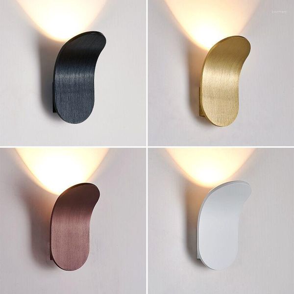 Duvar lambası Alüminyum Fırçalı Altın/Siyah/Kahve LED Yatak Odası Başucu Yaşam Merdiven Koruyucu Arka Plan Moda Dekoratif Işık
