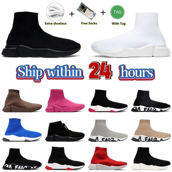 2023 Mens Woman дизайнерские носки повседневная обувь 2023 платформа Shiny Knit Speed ​​1.0 Trainer Runner Sneaker Sock Sock Master Master тисненные женские кроссовки скорость парижские