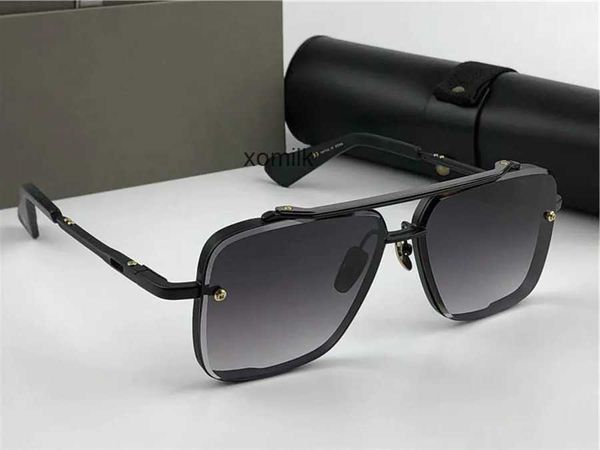 Óculos de sol Mens moldura de cabeça feminina dita homens de alta qualidade Trinsed Metal Metal Sunglasses Mach Seis grandes dimensões Oval Goggle dirigindo óculos de praia ZQ3O