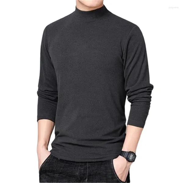 Camicia da uomo camicie per uomo magliette a maniche lunghe biancheria intima termica colore solido con pile sottile