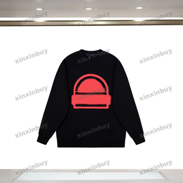 Xinxinbuy Männer Frauen Designer Sweatshirt Blumenbrief Druck Pullover grün grau blau schwarz weiß l-2xl