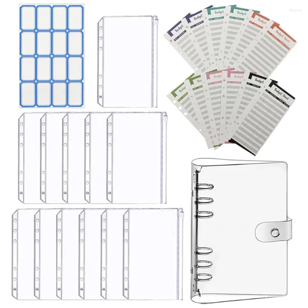 Livro de contabilidade de embrulho de presente A6 envelopes orçamentos claros planejadores de plantioeiro Organizador de caixa Cash Books