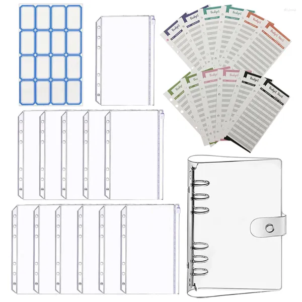 Libro di contabilità involucri di regalo A6 Budget Budget Clear Binder Binder Planner Planner Table Organizzatore Libri di cassa di cassa