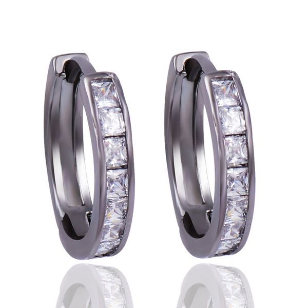 Orecchini a cerchio di zirconia cubici quadrati quadrati per donne in argento color moda versatile anelli di ledici di tendenza regalo di tendenza