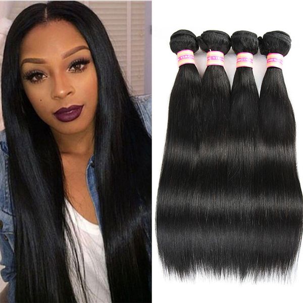 Brazilain Straight Human Hair Bündel natürliche schwarze 10-30 Zoll billige menschliche Haarverlängerungen 1/3/4 Bündel Anbieter Großhandelshaare