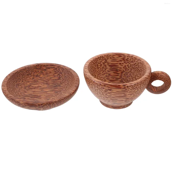 Geschirrsets Holzbecher mit Griff Tee Camping Tasse Kaffee Glasweg Bier Holz Trinkgläser