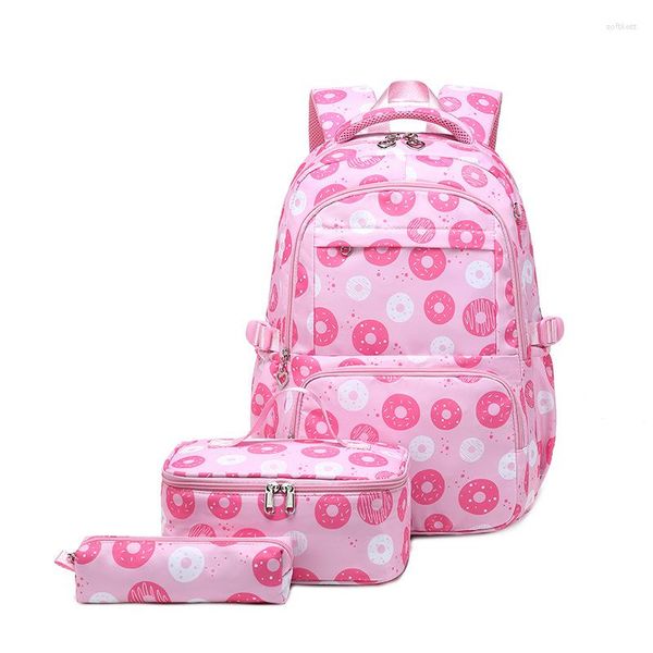 Borse per la scuola 3 PC/zaini per set per adolescenti ragazze bambini con set di box da pranzo a base di matita