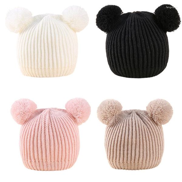 Acessórios para o cabelo 2pcs/conjunto de acrílico beanie de cor sólida para luvas de capô nascidas