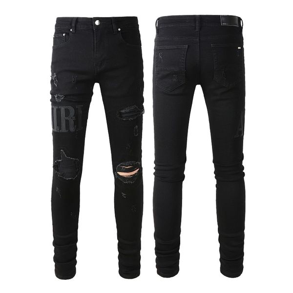 Neue Designer-Herren-Jeans Hip-Hop Fashion Reißverschluss Waschbarer Brief Jeans Retro Fashion Mens Design Motorrad Radfahren Slim Jeans Size28-40.