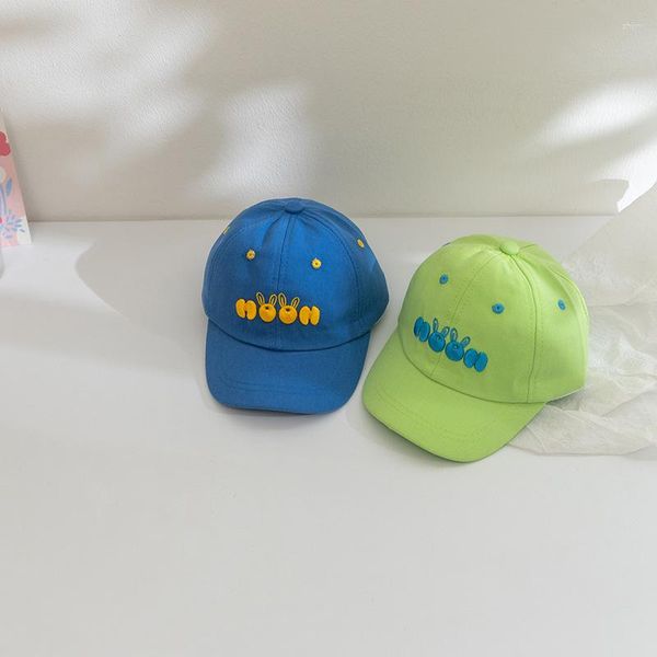 Caps de bola Kids Hat Hat Candy Color Letter Bordado Combinando Cap bebê Capinho Coreano Protetor solar ao ar livre Praia