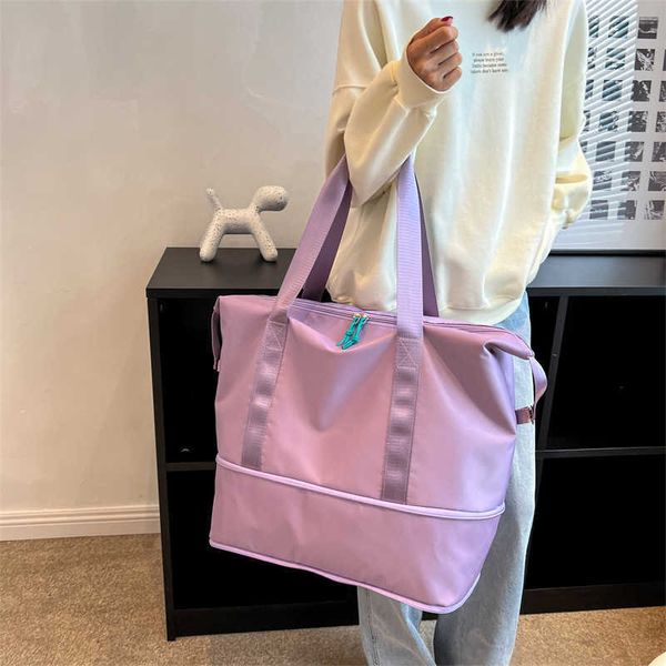 Neue Reisetasche Handbeutel Koreanische Version Outdoor Reise kurzer Reise Gepäckbeutel Trockener und nasse Trennung Fitnesstasche weiblich